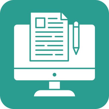 Makale, blog, içerik, çevrimiçi simge vektör resmi. Seo & web için de kullanılabilir. Web uygulamalarında, mobil uygulamalarda ve yazdırma ortamlarında kullanılabilir.