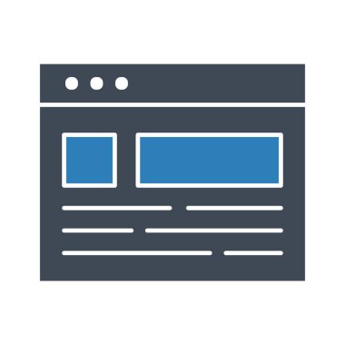Tarayıcı, düzen, şablon ikon vektör resmi. Seo & web için de kullanılabilir. Web uygulamalarında, mobil uygulamalarda ve yazdırma ortamlarında kullanılabilir.