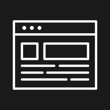 Tarayıcı, düzen, şablon ikon vektör resmi. Seo & web için de kullanılabilir. Web uygulamalarında, mobil uygulamalarda ve yazdırma ortamlarında kullanılabilir.