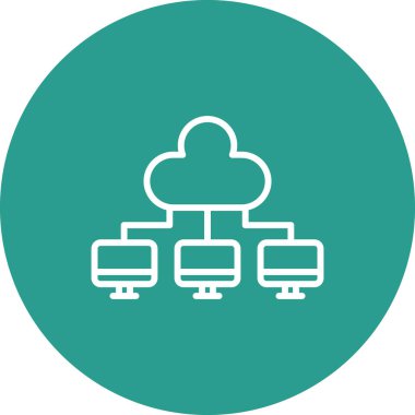 Bulut hesaplama, paylaşma, ağ simgesi vektör görüntüsü. Seo & web için de kullanılabilir. Web uygulamalarında, mobil uygulamalarda ve yazdırma ortamlarında kullanılabilir.