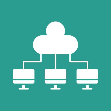 Bulut hesaplama, paylaşma, ağ simgesi vektör görüntüsü. Seo & web için de kullanılabilir. Web uygulamalarında, mobil uygulamalarda ve yazdırma ortamlarında kullanılabilir.