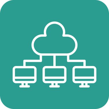 Bulut hesaplama, paylaşma, ağ simgesi vektör görüntüsü. Seo & web için de kullanılabilir. Web uygulamalarında, mobil uygulamalarda ve yazdırma ortamlarında kullanılabilir.