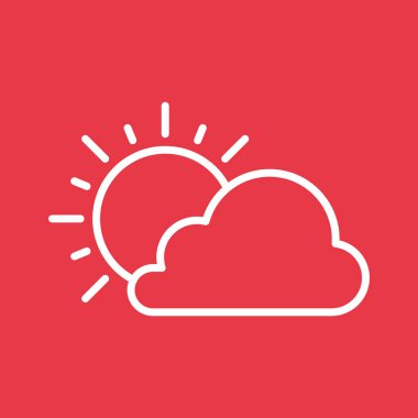 Bulutlu, hava, bulut, güneş ikonu vektör görüntüsü. Yaz & Tatilleri için kullanılabilir. Mobil uygulamalar, web uygulamaları ve yazdırma ortamları için elverişli.