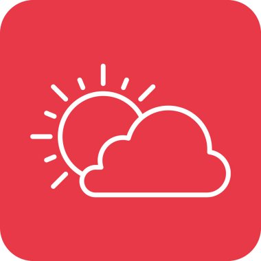 Bulutlu, hava, bulut, güneş ikonu vektör görüntüsü. Yaz & Tatilleri için kullanılabilir. Mobil uygulamalar, web uygulamaları ve yazdırma ortamları için elverişli.