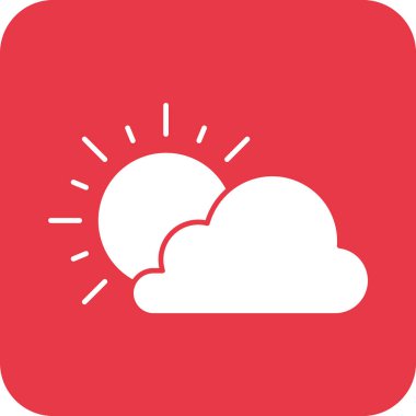 Bulutlu, hava, bulut, güneş ikonu vektör görüntüsü. Yaz & Tatilleri için kullanılabilir. Mobil uygulamalar, web uygulamaları ve yazdırma ortamları için elverişli.