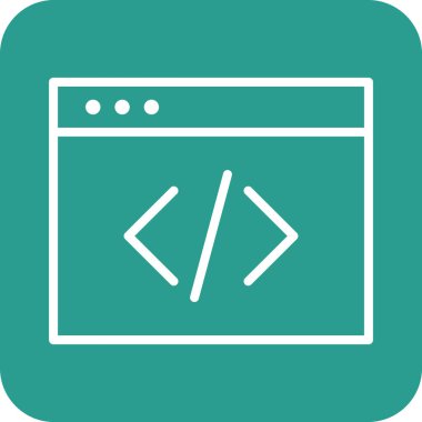 Kodlama, html, web simgesi vektör görüntüsü. Seo & web için de kullanılabilir. Web uygulamalarında, mobil uygulamalarda ve yazdırma ortamlarında kullanılabilir.