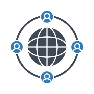 İletişim, küresel, dünya çapında ikon vektör görüntüsü. Seo & web için de kullanılabilir, web uygulamalarında, mobil uygulamalarda ve yazdırma ortamlarında da kullanılabilir.