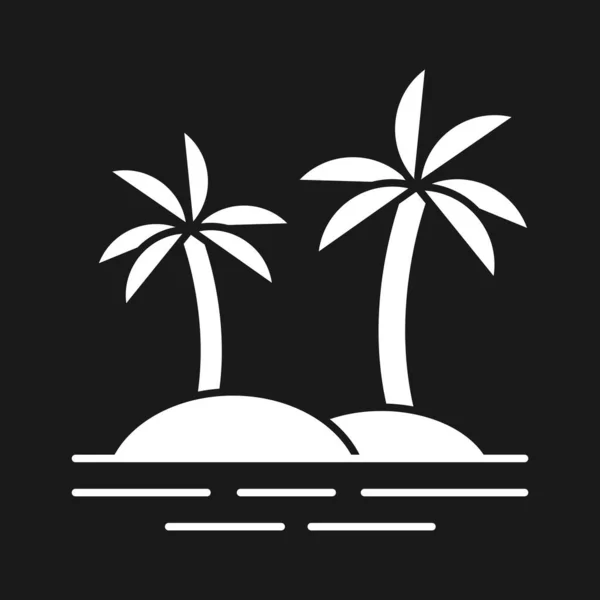 Playa Árboles Palmera Icono Imagen Vectorial Puede Utilizar Para Verano — Vector de stock