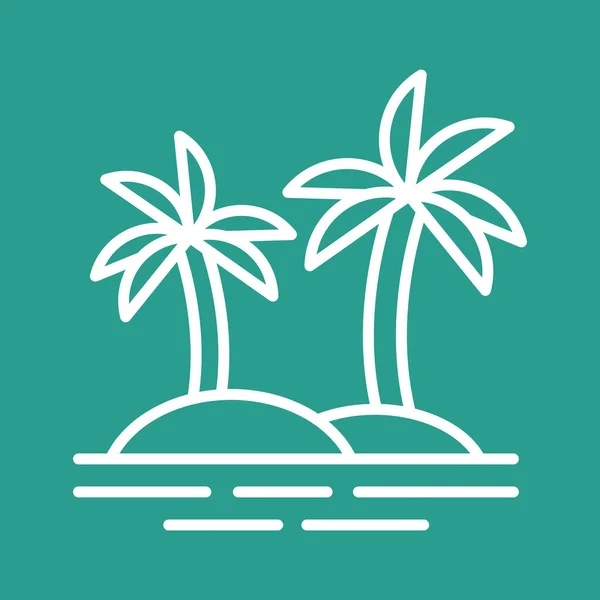 Strand Bomen Palmboom Pictogram Vector Afbeelding Kan Gebruikt Worden Voor — Stockvector