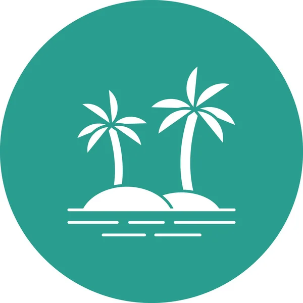 Strand Bomen Palmboom Pictogram Vector Afbeelding Kan Gebruikt Worden Voor — Stockvector