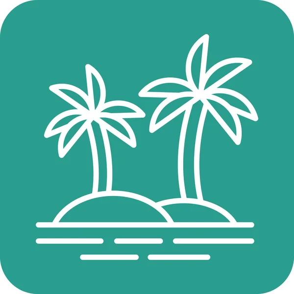 Pláž Stromy Palmy Ikona Vektorový Obraz Lze Použít Pro Letní — Stockový vektor