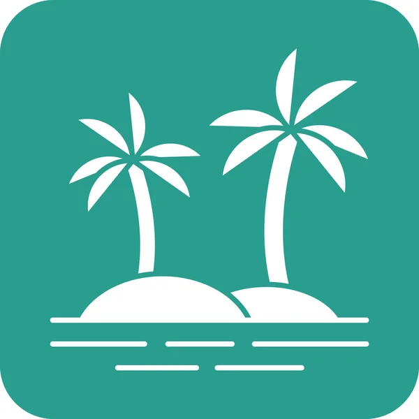 Strand Bomen Palmboom Pictogram Vector Afbeelding Kan Gebruikt Worden Voor — Stockvector