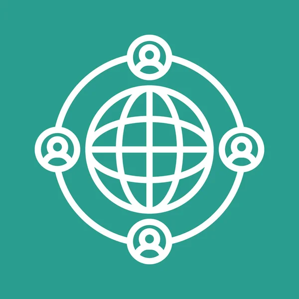 Kommunikáció Globális Világméretű Ikonvektorkép Használható Seo Web Alkalmas Webes Alkalmazások — Stock Vector