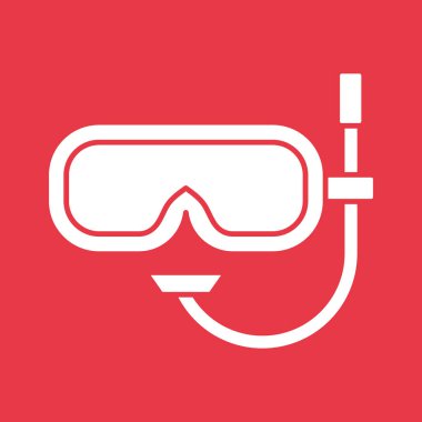 Dalış maskesi, tüplü dalış, su, yüzme maskesi ikon vektör görüntüsü. Yaz & Tatilleri için kullanılabilir. Mobil uygulamalar, web uygulamaları ve yazdırma ortamları için elverişli.