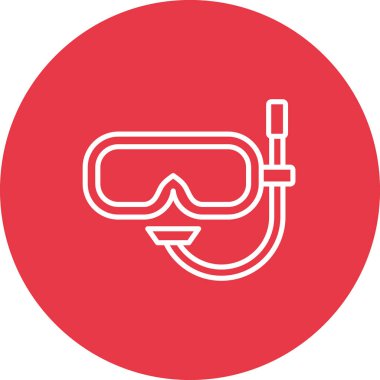 Dalış maskesi, tüplü dalış, su, yüzme maskesi ikon vektör görüntüsü. Yaz & Tatilleri için kullanılabilir. Mobil uygulamalar, web uygulamaları ve yazdırma ortamları için elverişli.