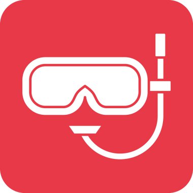 Dalış maskesi, tüplü dalış, su, yüzme maskesi ikon vektör görüntüsü. Yaz & Tatilleri için kullanılabilir. Mobil uygulamalar, web uygulamaları ve yazdırma ortamları için elverişli.