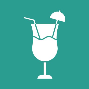 İçki, yaz, kokteyl vektör görüntüsü. Yaz & Tatilleri için kullanılabilir. Mobil uygulamalar, web uygulamaları ve yazdırma ortamları için elverişli.