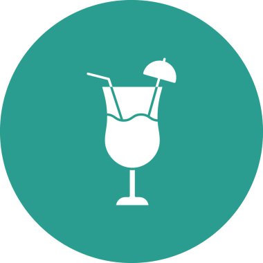 İçki, yaz, kokteyl vektör görüntüsü. Yaz & Tatilleri için kullanılabilir. Mobil uygulamalar, web uygulamaları ve yazdırma ortamları için elverişli.