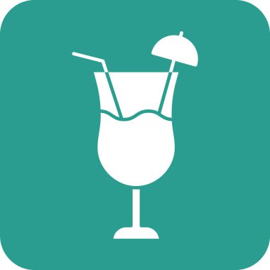 İçki, yaz, kokteyl vektör görüntüsü. Yaz & Tatilleri için kullanılabilir. Mobil uygulamalar, web uygulamaları ve yazdırma ortamları için elverişli.