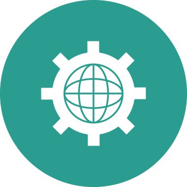 Küresel, ayarlar, internet simgesi vektör resmi. Seo & web için de kullanılabilir. Web uygulamalarında, mobil uygulamalarda ve yazdırma ortamlarında kullanılabilir.