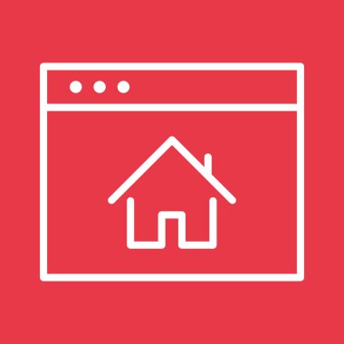 Ana sayfa, web, tarayıcı simgesi vektör görüntüsü. Seo & web için de kullanılabilir. Web uygulamalarında, mobil uygulamalarda ve yazdırma ortamlarında kullanılabilir.