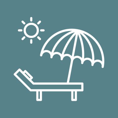 Yaz, sahil, şemsiye ikon vektör görüntüsü. Yaz & Tatilleri için kullanılabilir. Mobil uygulamalar, web uygulamaları ve yazdırma ortamları için elverişli.
