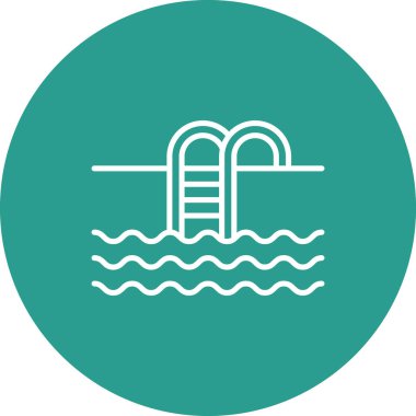 Yüzme, havuz, ikon vektör görüntüsü. Yaz & Tatilleri için kullanılabilir. Mobil uygulamalar, web uygulamaları ve yazdırma ortamları için elverişli.