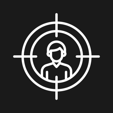 Hedef, seyirci, müşteri ikonu vektör görüntüsü. Seo & web için de kullanılabilir. Web uygulamalarında, mobil uygulamalarda ve yazdırma ortamlarında kullanılabilir.