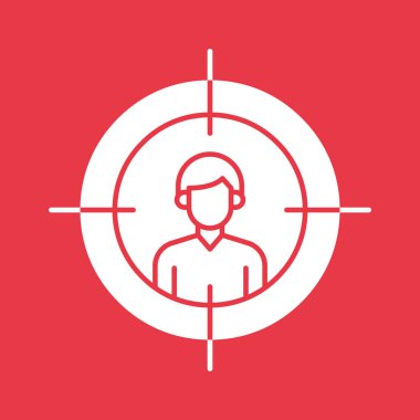Hedef, seyirci, müşteri ikonu vektör görüntüsü. Seo & web için de kullanılabilir. Web uygulamalarında, mobil uygulamalarda ve yazdırma ortamlarında kullanılabilir.