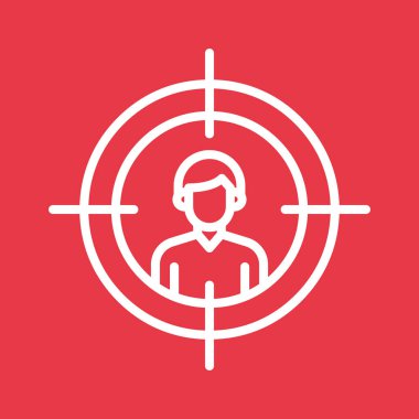 Hedef, seyirci, müşteri ikonu vektör görüntüsü. Seo & web için de kullanılabilir. Web uygulamalarında, mobil uygulamalarda ve yazdırma ortamlarında kullanılabilir.