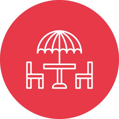 Terrace, beach, umbrella Icon vector image. Can be used for Summer & Holidays. Suitable for mobile apps, web apps and print media.