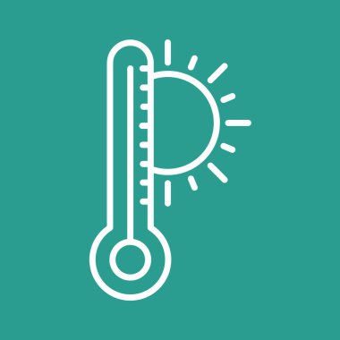 Termometre, sıcak, plaj ikonu vektör görüntüsü. Yaz & Tatilleri için kullanılabilir. Mobil uygulamalar, web uygulamaları ve yazdırma ortamları için elverişli.