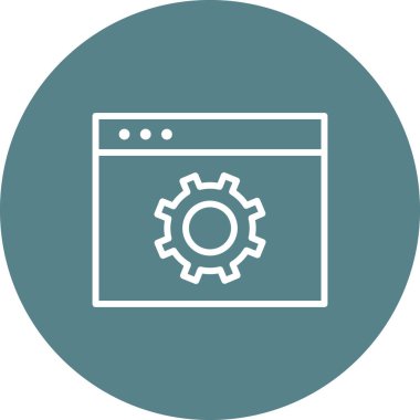 Web, ayarlar, tarayıcı simgesi vektör resmi. Seo & web için de kullanılabilir. Web uygulamalarında, mobil uygulamalarda ve yazdırma ortamlarında kullanılabilir.