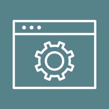 Web, ayarlar, tarayıcı simgesi vektör resmi. Seo & web için de kullanılabilir. Web uygulamalarında, mobil uygulamalarda ve yazdırma ortamlarında kullanılabilir.