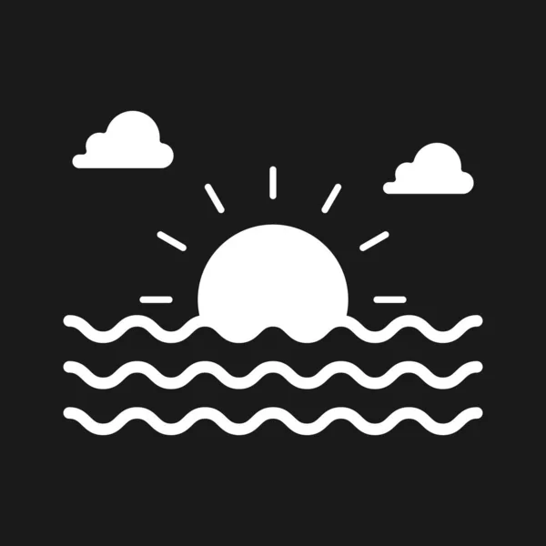 Sonnenuntergang Wasser Sonnenaufgang Wetter Icon Vektor Bild Kann Für Sommer — Stockvektor