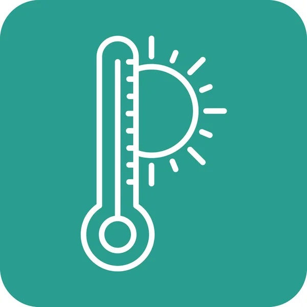 Thermometer Heet Strand Pictogram Vectorbeeld Kan Gebruikt Worden Voor Zomer — Stockvector