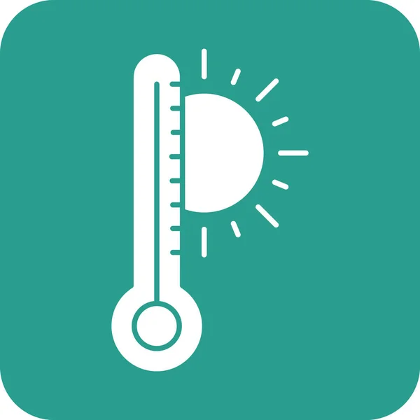 Thermometer Heet Strand Pictogram Vectorbeeld Kan Gebruikt Worden Voor Zomer — Stockvector
