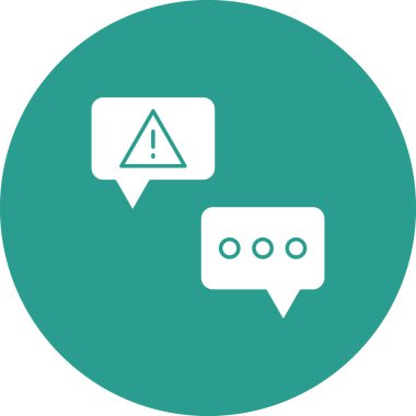 Uyarı, sohbet, tartışma ikonu vektör görüntüsü. Siber güvenlik için de kullanılabilir. Web uygulamalarında, mobil uygulamalarda ve yazdırma ortamlarında kullanılabilir.