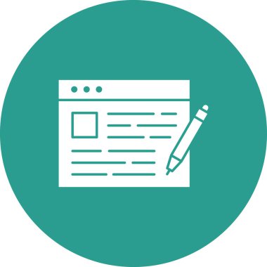 Günlük, günlük, makale, içerik simgesi vektör resmi. Bankacılık ve finans için de kullanılabilir. Web uygulamalarında, mobil uygulamalarda ve yazdırma ortamlarında kullanılabilir.