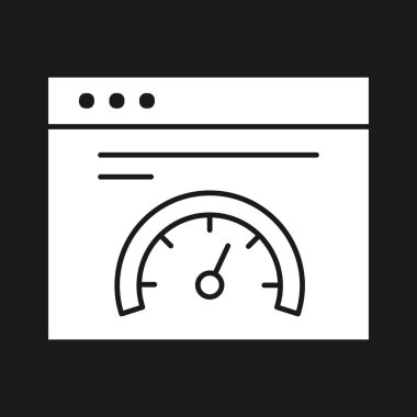 Tarayıcı, hız, gösterge paneli ikon vektör resmi. Bankacılık ve finans için de kullanılabilir. Web uygulamalarında, mobil uygulamalarda ve yazdırma ortamlarında kullanılabilir.