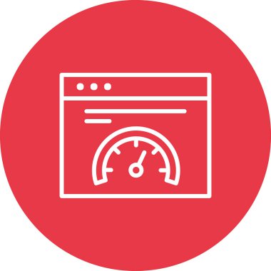 Tarayıcı, hız, gösterge paneli ikon vektör resmi. Bankacılık ve finans için de kullanılabilir. Web uygulamalarında, mobil uygulamalarda ve yazdırma ortamlarında kullanılabilir.