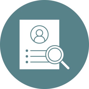 Aday, özgeçmiş, işçi, ikon vektör görüntüsünü ara. Siber güvenlik için de kullanılabilir. Web uygulamalarında, mobil uygulamalarda ve yazdırma ortamlarında kullanılabilir.