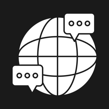 Sohbet, diyalog, uluslararası ikon vektör görüntüsü. Siber güvenlik için de kullanılabilir. Web uygulamalarında, mobil uygulamalarda ve yazdırma ortamlarında kullanılabilir.