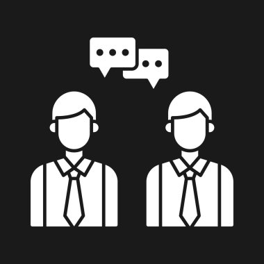 Sohbet, diyalog, ikon vektör görüntüsüyle buluşma. Siber güvenlik için de kullanılabilir. Web uygulamalarında, mobil uygulamalarda ve yazdırma ortamlarında kullanılabilir.