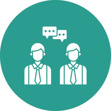 Sohbet, diyalog, ikon vektör görüntüsüyle buluşma. Siber güvenlik için de kullanılabilir. Web uygulamalarında, mobil uygulamalarda ve yazdırma ortamlarında kullanılabilir.