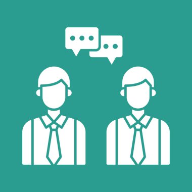 Sohbet, diyalog, ikon vektör görüntüsüyle buluşma. Siber güvenlik için de kullanılabilir. Web uygulamalarında, mobil uygulamalarda ve yazdırma ortamlarında kullanılabilir.