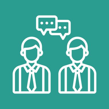 Sohbet, diyalog, ikon vektör görüntüsüyle buluşma. Siber güvenlik için de kullanılabilir. Web uygulamalarında, mobil uygulamalarda ve yazdırma ortamlarında kullanılabilir.