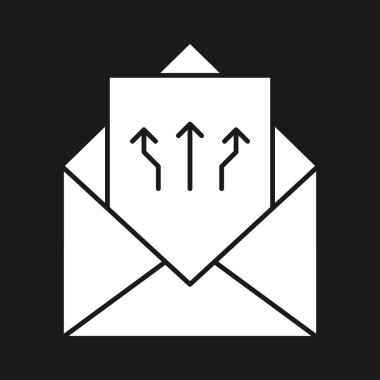 E- posta, pazarlama, promosyon, abonelik ikonu vektör resmi. Web pazarlama için de kullanılabilir. Web uygulamalarında, mobil uygulamalarda ve yazdırma ortamlarında kullanılabilir.