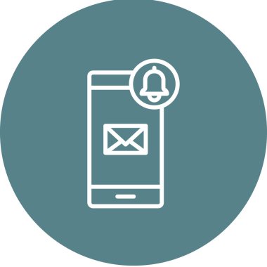 E- posta, cep telefonu, bildirim, mesaj simgesi vektör resmi. Siber güvenlik için de kullanılabilir. Web uygulamalarında, mobil uygulamalarda ve yazdırma ortamlarında kullanılabilir.