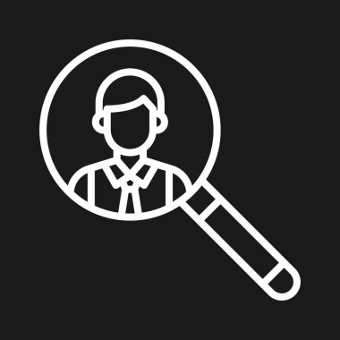 Çalışan, insan kaynakları, arama, ikon vektör görüntüsü işe alma. Siber güvenlik için de kullanılabilir. Web uygulamalarında, mobil uygulamalarda ve yazdırma ortamlarında kullanılabilir.